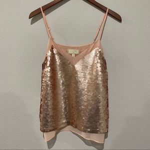 Anthropologie - Pink Sequin Camisole